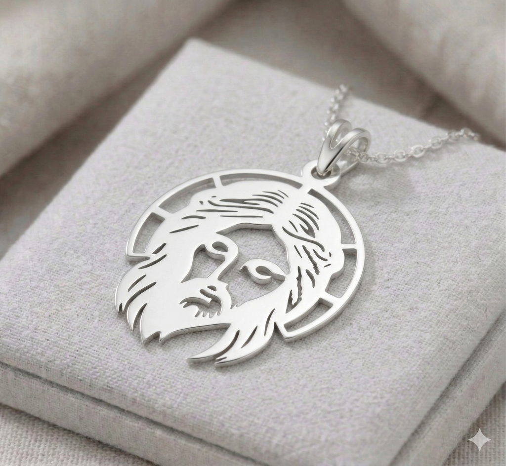 Dije con el rostro de Jesús en plata 925
