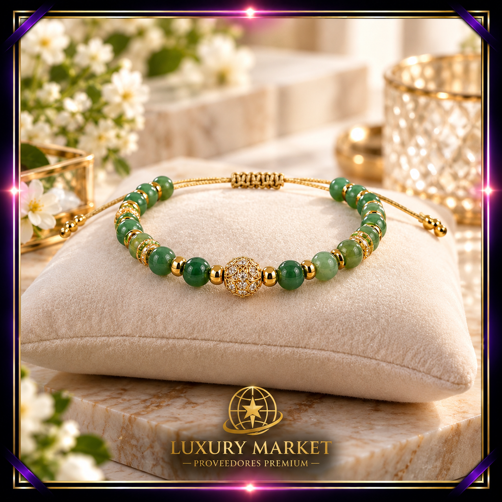 Pulsera de jade con cuentas verdes