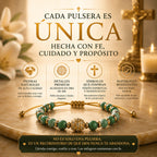 Detalle de las cuentas de la pulsera de jade