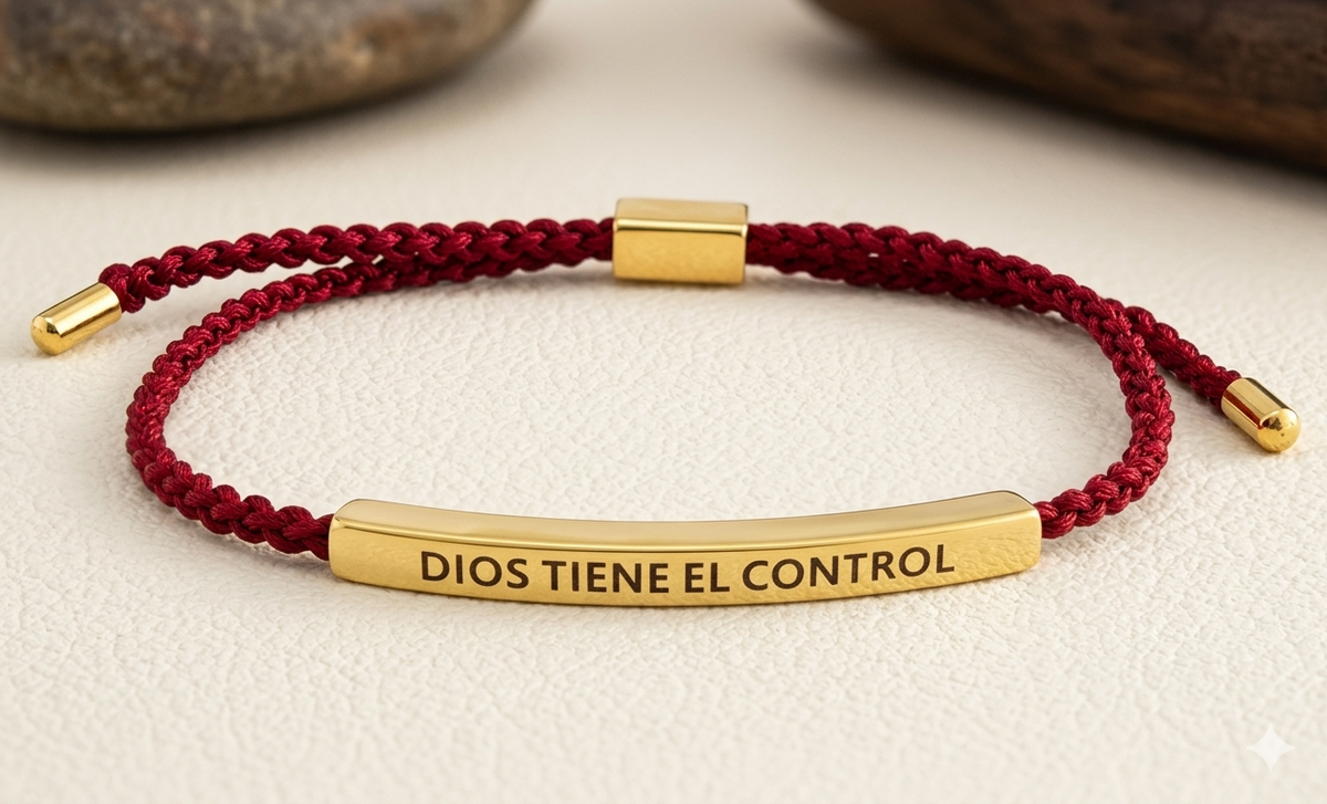 Pulsera Dios tiene el control en color negro