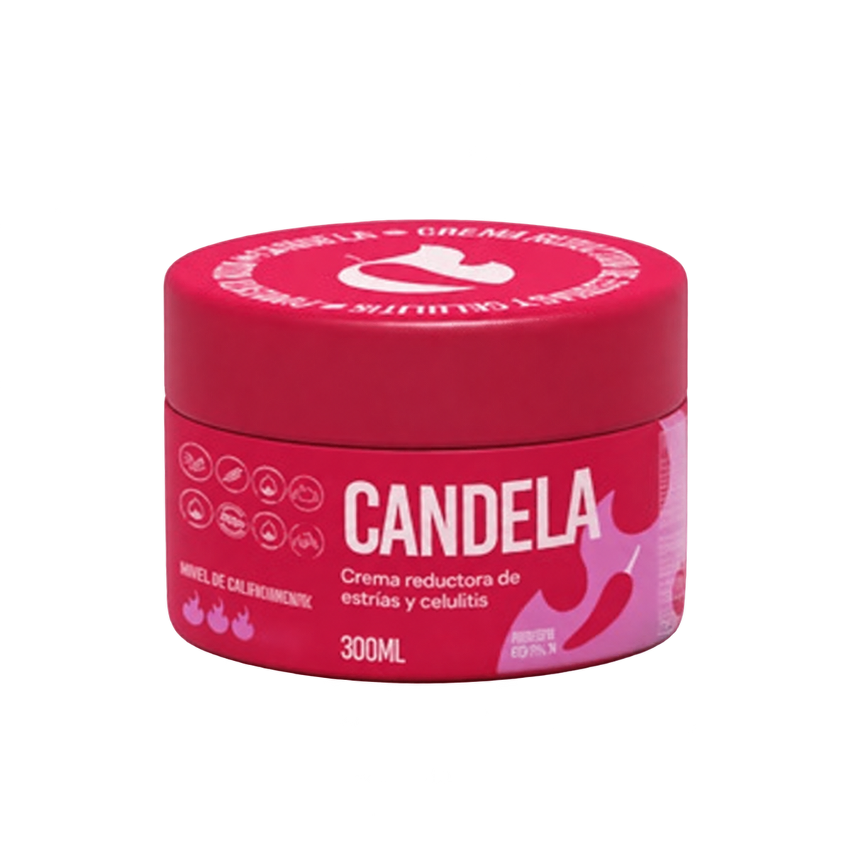 Candela Crema Corporal 300 ml + Regalo, producto aislado sobre fondo transparente