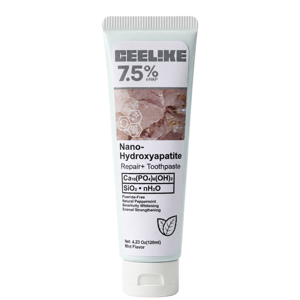 Ceelike Nano-Hydroxyapatite 120 ml, producto aislado sobre fondo transparente