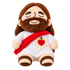 Peluche de Jesús antiestrés, producto aislado sobre fondo transparente.