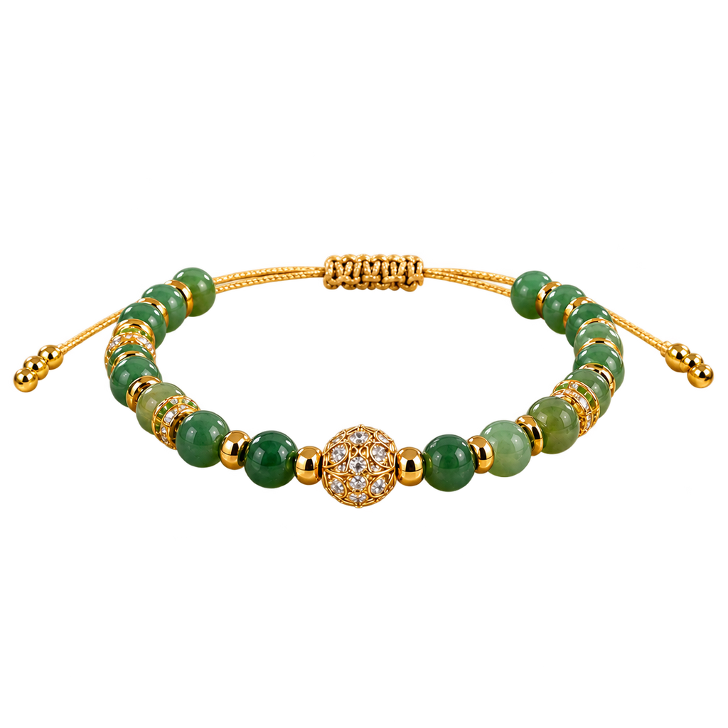 Pulsera de jade, producto aislado sobre fondo transparente.