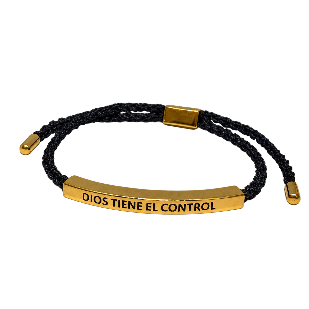Pulsera Dios Tiene el Control con Caja de Lujo, producto aislado sobre fondo transparente